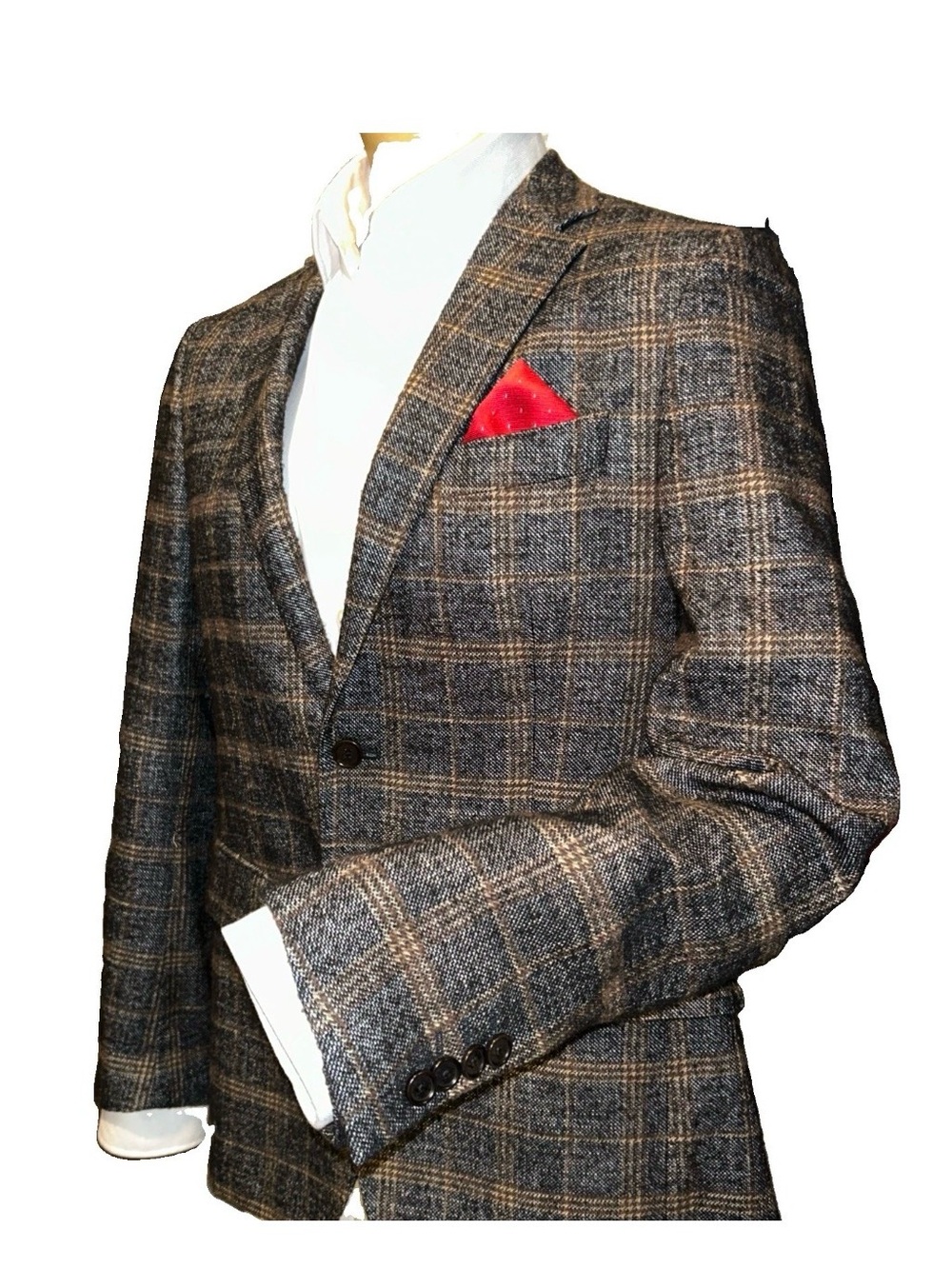 ETRO Milano Mens Blazer Plaid Jacket Limited Edition Logo Lining 52EU 40US Slim
